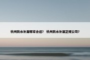 杭州防水补漏哪家合适？ 杭州防水补漏正规公司？