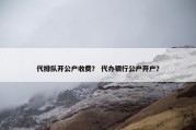代排队开公户收费？ 代办银行公户开户？