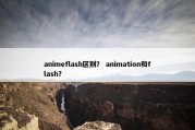 animeflash区别？ animation和flash？