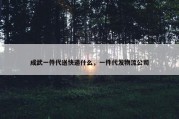成武一件代送快递什么，一件代发物流公司