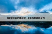 向企业写保证书怎么写？ 企业向政府的保证书？