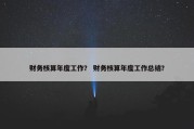 财务核算年度工作？ 财务核算年度工作总结？