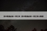 高中英语必修一词汇表（高中英语必修一词汇表人教版）