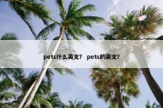 pets什么英文？ pets的英文？