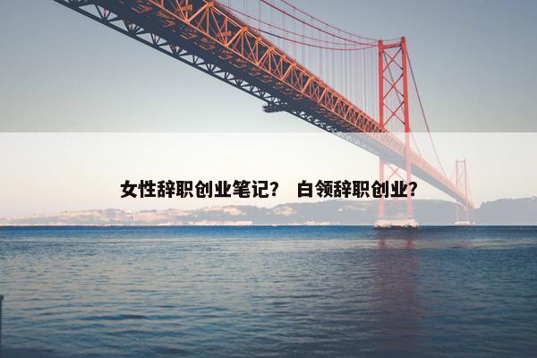 女性辞职创业笔记？ 白领辞职创业？