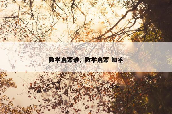 数学启蒙谁，数学启蒙 知乎