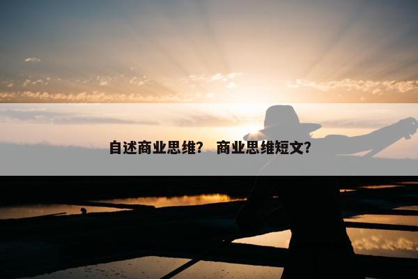 自述商业思维？ 商业思维短文？