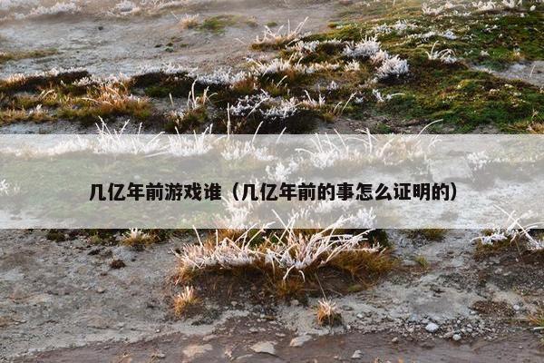几亿年前游戏谁（几亿年前的事怎么证明的）