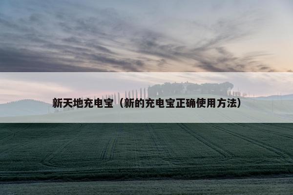新天地充电宝（新的充电宝正确使用方法）
