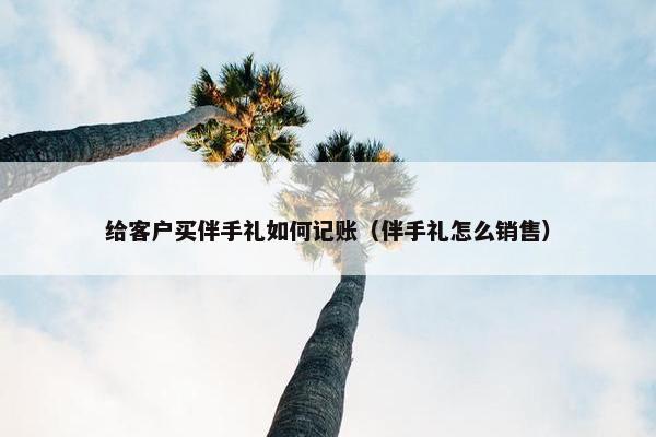 给客户买伴手礼如何记账（伴手礼怎么销售）
