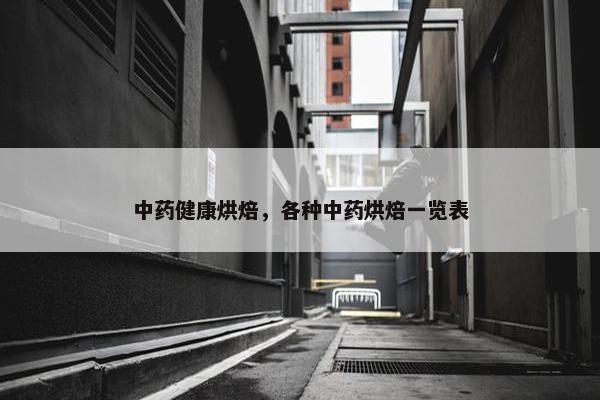 中药健康烘焙，各种中药烘焙一览表