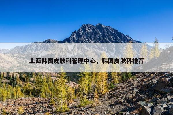上海韩国皮肤科管理中心，韩国皮肤科推荐
