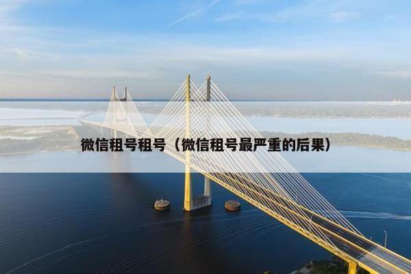 微信租号租号（微信租号最严重的后果）