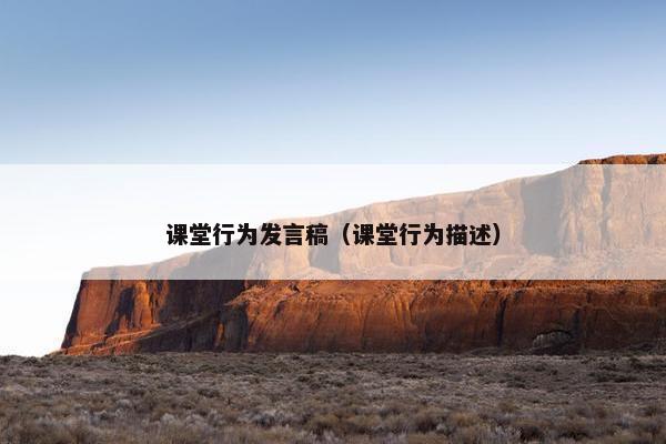 课堂行为发言稿（课堂行为描述）