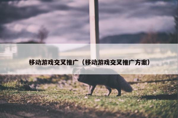 移动游戏交叉推广（移动游戏交叉推广方案）