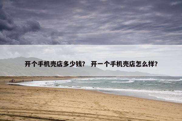开个手机壳店多少钱？ 开一个手机壳店怎么样？