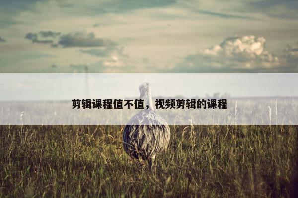 剪辑课程值不值，视频剪辑的课程