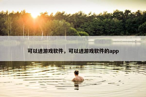 可以进游戏软件，可以进游戏软件的app