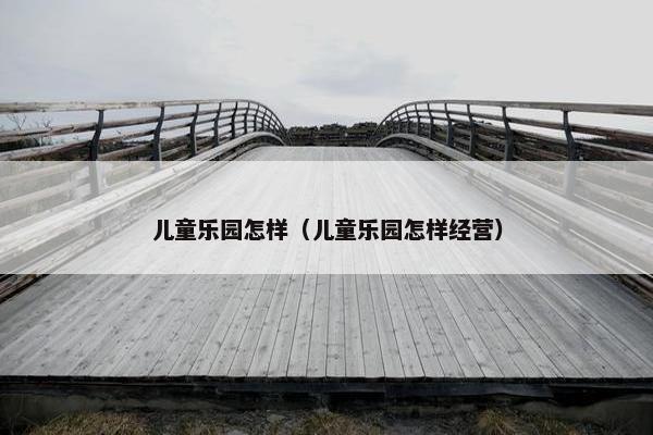 儿童乐园怎样（儿童乐园怎样经营）