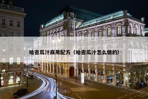 哈密瓜汁商用配方（哈密瓜汁怎么做的）