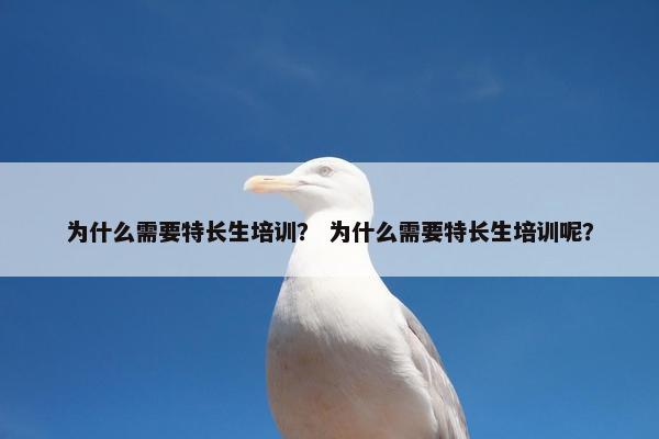 为什么需要特长生培训？ 为什么需要特长生培训呢？