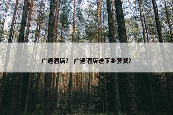 广通酒店？ 广通酒店送下乡套餐？