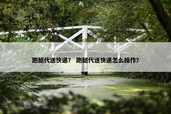 跑腿代送快递？ 跑腿代送快递怎么操作？
