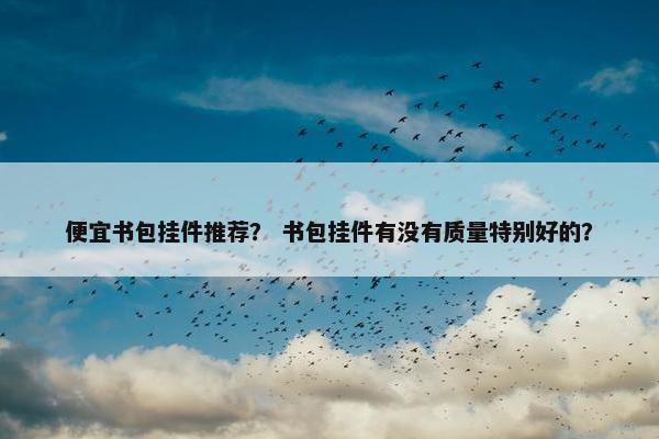 便宜书包挂件推荐？ 书包挂件有没有质量特别好的？