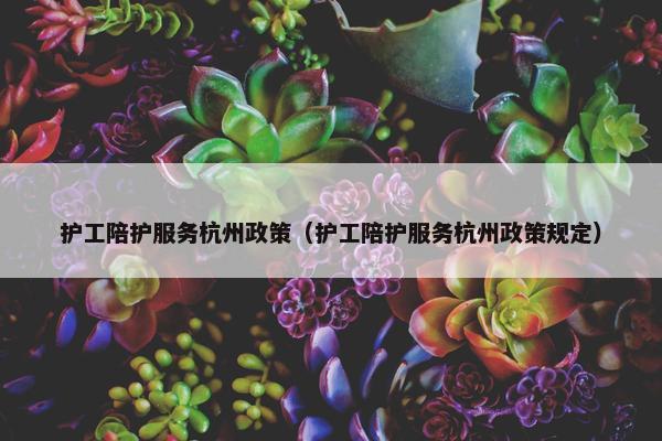 护工陪护服务杭州政策（护工陪护服务杭州政策规定）