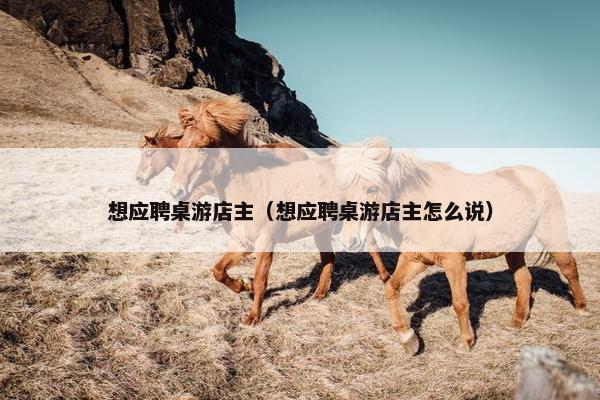 想应聘桌游店主（想应聘桌游店主怎么说）