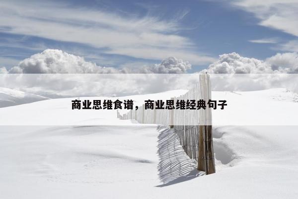 商业思维食谱，商业思维经典句子