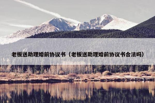老板送助理婚前协议书（老板送助理婚前协议书合法吗）