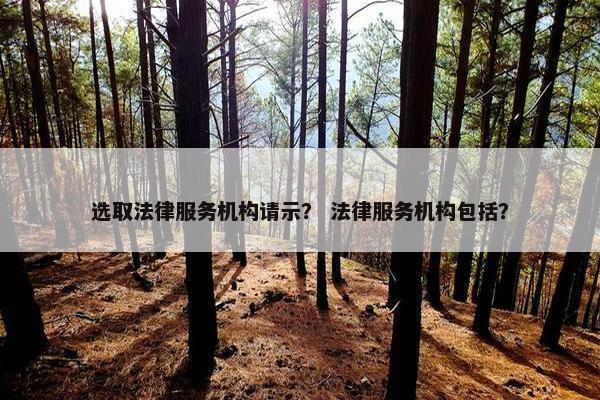 选取法律服务机构请示？ 法律服务机构包括？