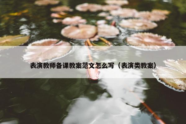表演教师备课教案范文怎么写（表演类教案）