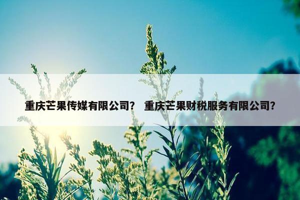 重庆芒果传媒有限公司？ 重庆芒果财税服务有限公司？