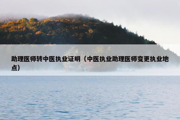 助理医师转中医执业证明（中医执业助理医师变更执业地点）