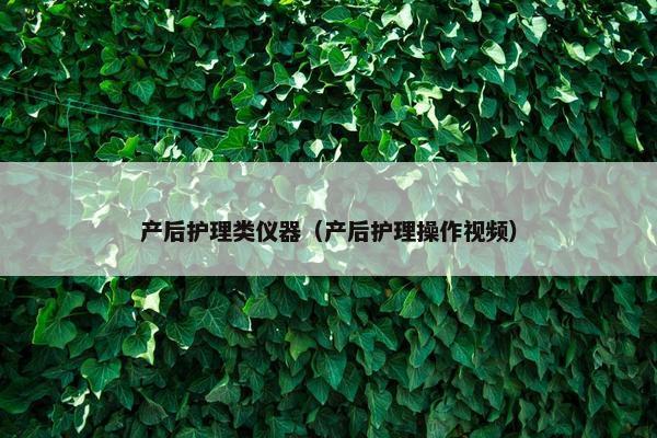 产后护理类仪器（产后护理操作视频）