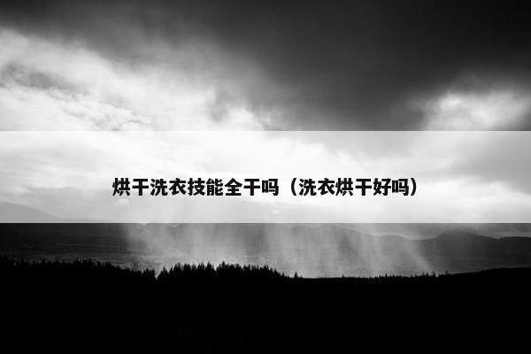 烘干洗衣技能全干吗（洗衣烘干好吗）