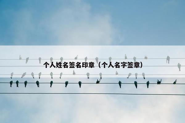 个人姓名签名印章（个人名字签章）