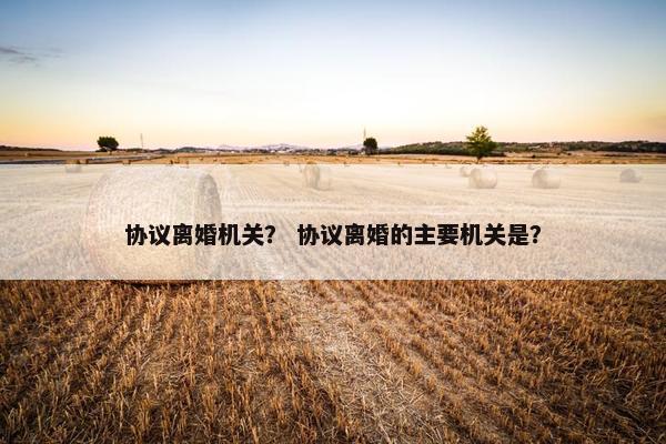 协议离婚机关？ 协议离婚的主要机关是？