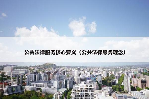公共法律服务核心要义（公共法律服务理念）