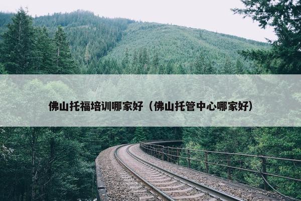 佛山托福培训哪家好（佛山托管中心哪家好）
