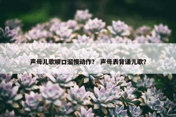 声母儿歌顺口溜慢动作？ 声母表背诵儿歌？