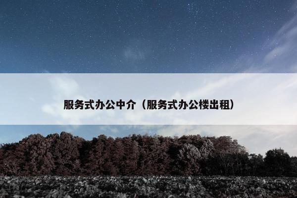 服务式办公中介（服务式办公楼出租）