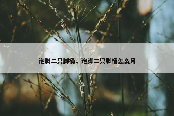 泡脚二只脚桶，泡脚二只脚桶怎么用