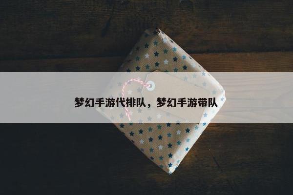 梦幻手游代排队，梦幻手游带队