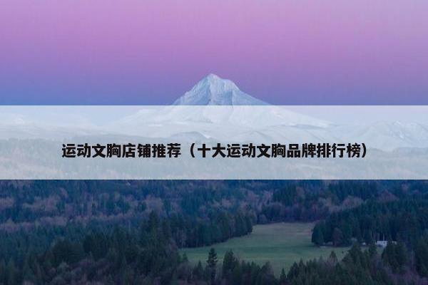 运动文胸店铺推荐（十大运动文胸品牌排行榜）