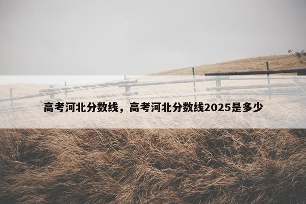 高考河北分数线，高考河北分数线2025是多少