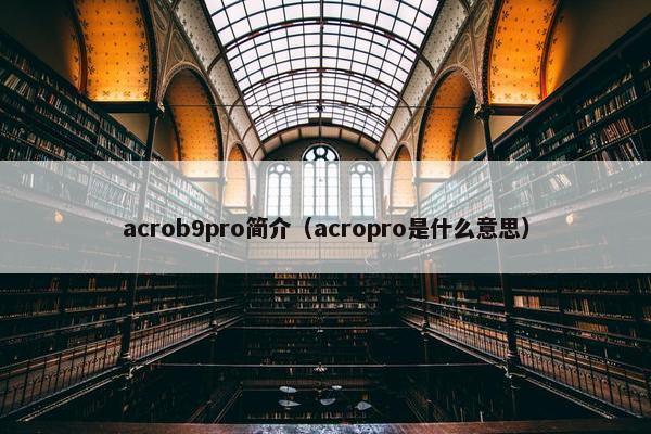 acrob9pro简介（acropro是什么意思）