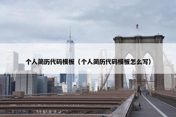 个人简历代码模板（个人简历代码模板怎么写）